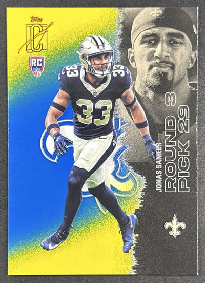 Jonas Sanker 2025 Topps Signature Class Rookie Blue & Yellow Foil Saints Sports Trading Card