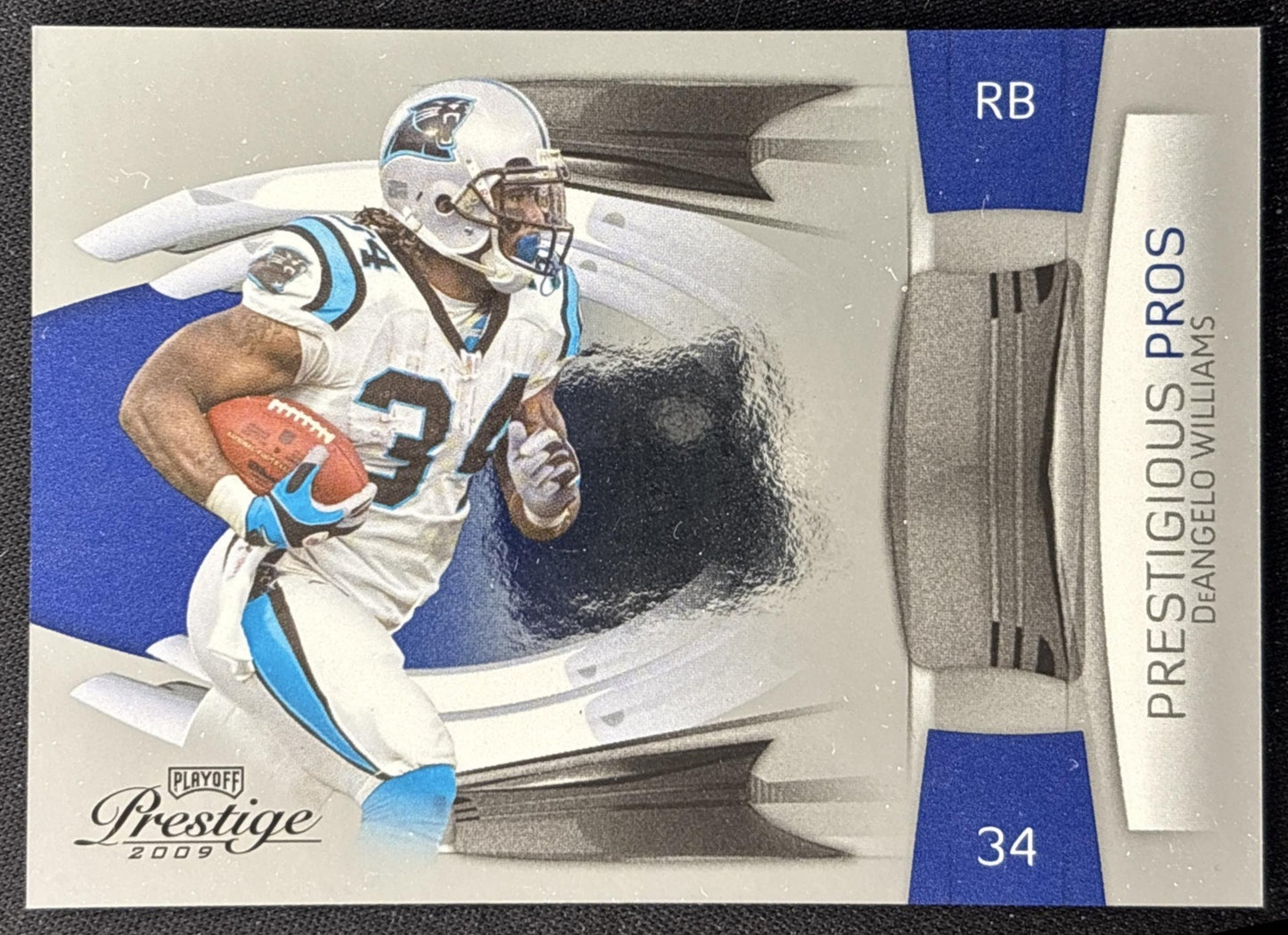DeAngelo Williams 2009 Playoff Prestige Prestigious Pros Blue /1000 Panthers front
