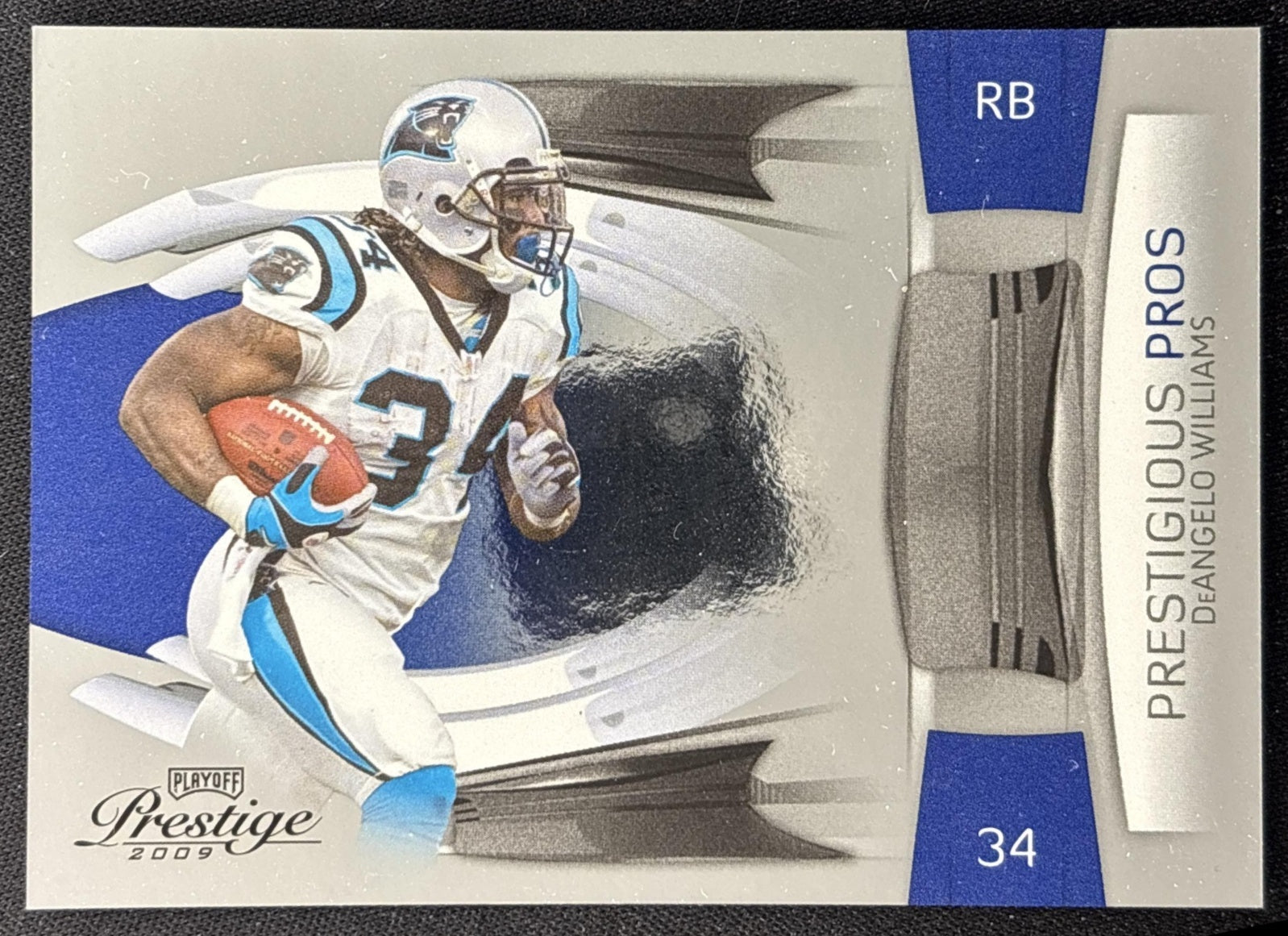 DeAngelo Williams 2009 Playoff Prestige Prestigious Pros Blue /1000 Panthers front