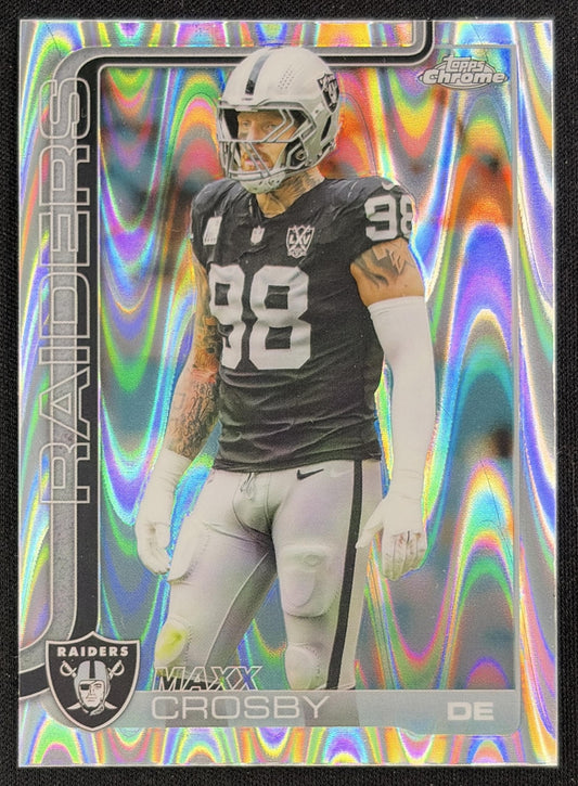 Maxx Crosby 2025 Topps Chrome RayWave Refractor Raiders