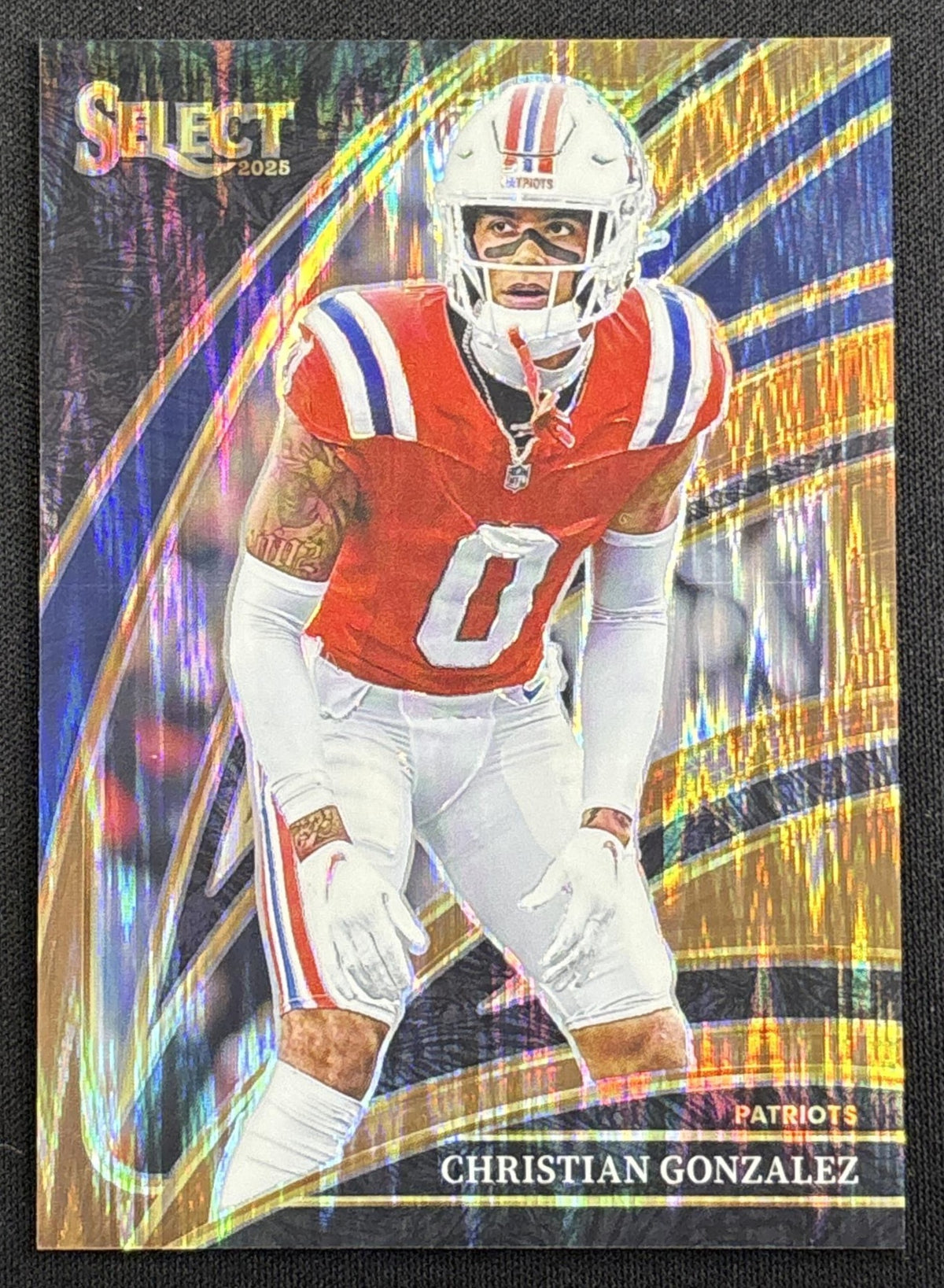 Christian Gonzalez 2025 Panini Select Club Level Copper Prizm Shock /899 Patriots