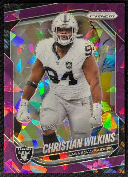 Christian Wilkins 2025 Prizm Purple Ice Prizms /225 Raiders - Front