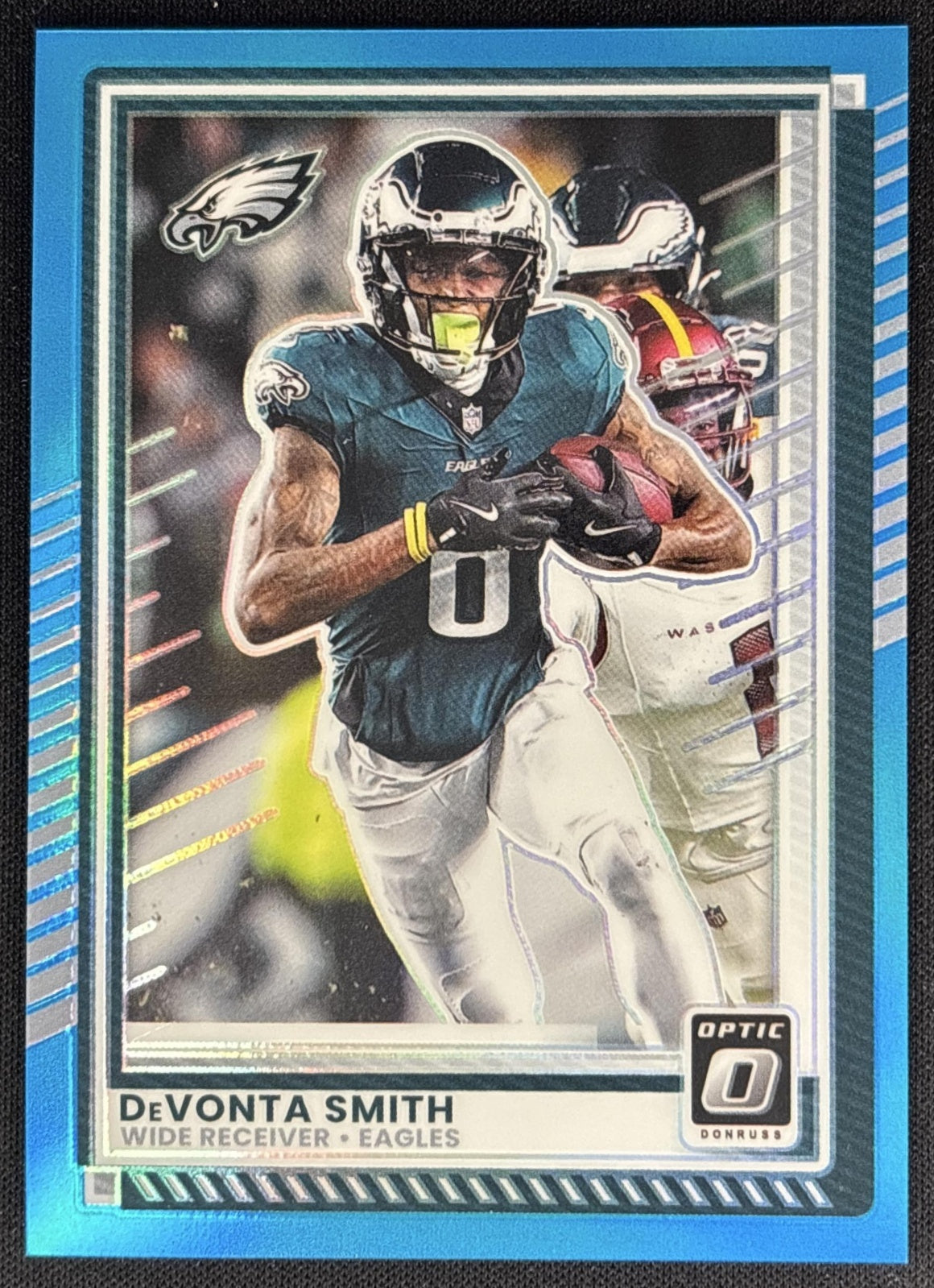 DeVonta Smith 2025 Panini Donruss Optic Aqua Prizm /349 Eagles Sports Trading Cards