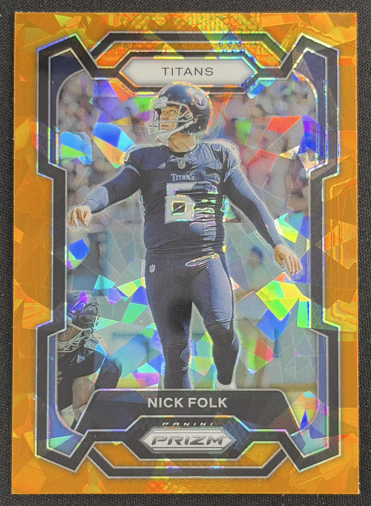 Nick Folk 2023 Panini Prizm Orange Ice Titans Sports Trading Card