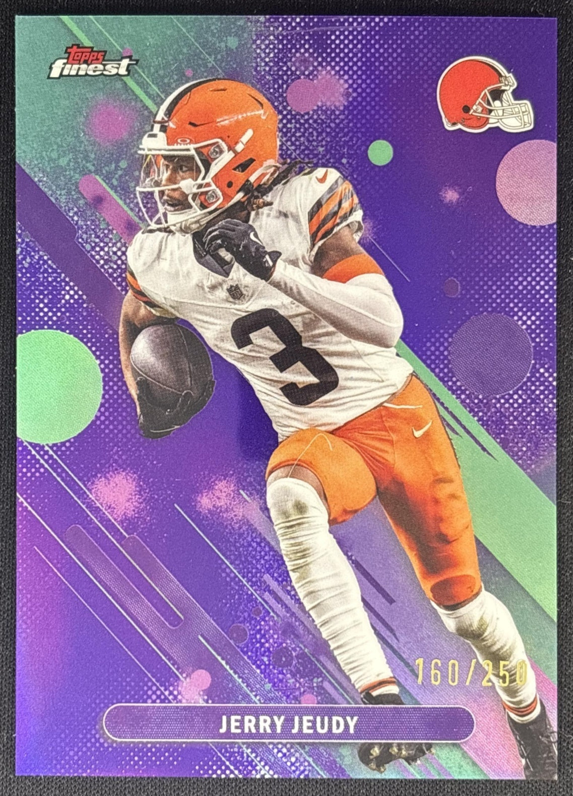 Jerry Jeudy 2025 Topps Finest Purple Refractor /250 Browns front