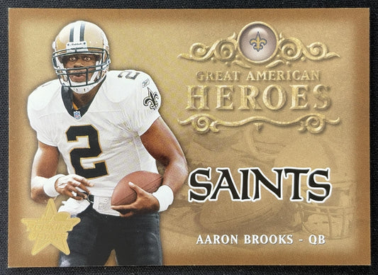 Aaron Brooks 2002 Leaf Rookies & Stars Great American Heroes /2000 Saints front