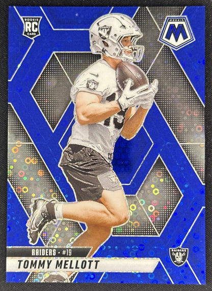 Tommy Mellott 2025 Panini Mosaic Rookies No Huddle Blue Prizm /99 Raiders Sports Trading Cards