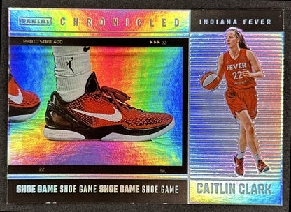 Caitlin Clark 2025 Panini Chronicled Shoe Game Holo Fever 73 Indiana Fever