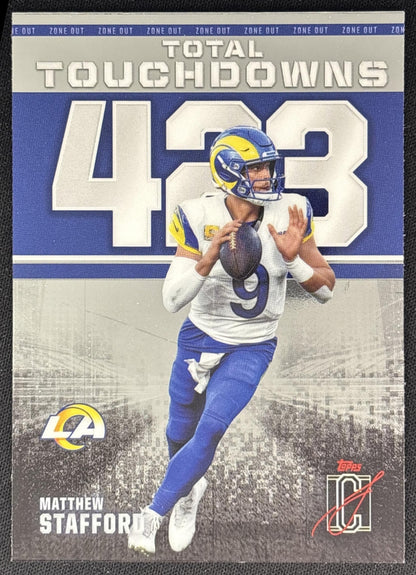 Matthew Stafford 2025 Topps Signature Class Zone Out Rams