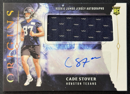 Cade Stover 2024 Panini Origins Rookie Jumbo Jersey Auto Texans front