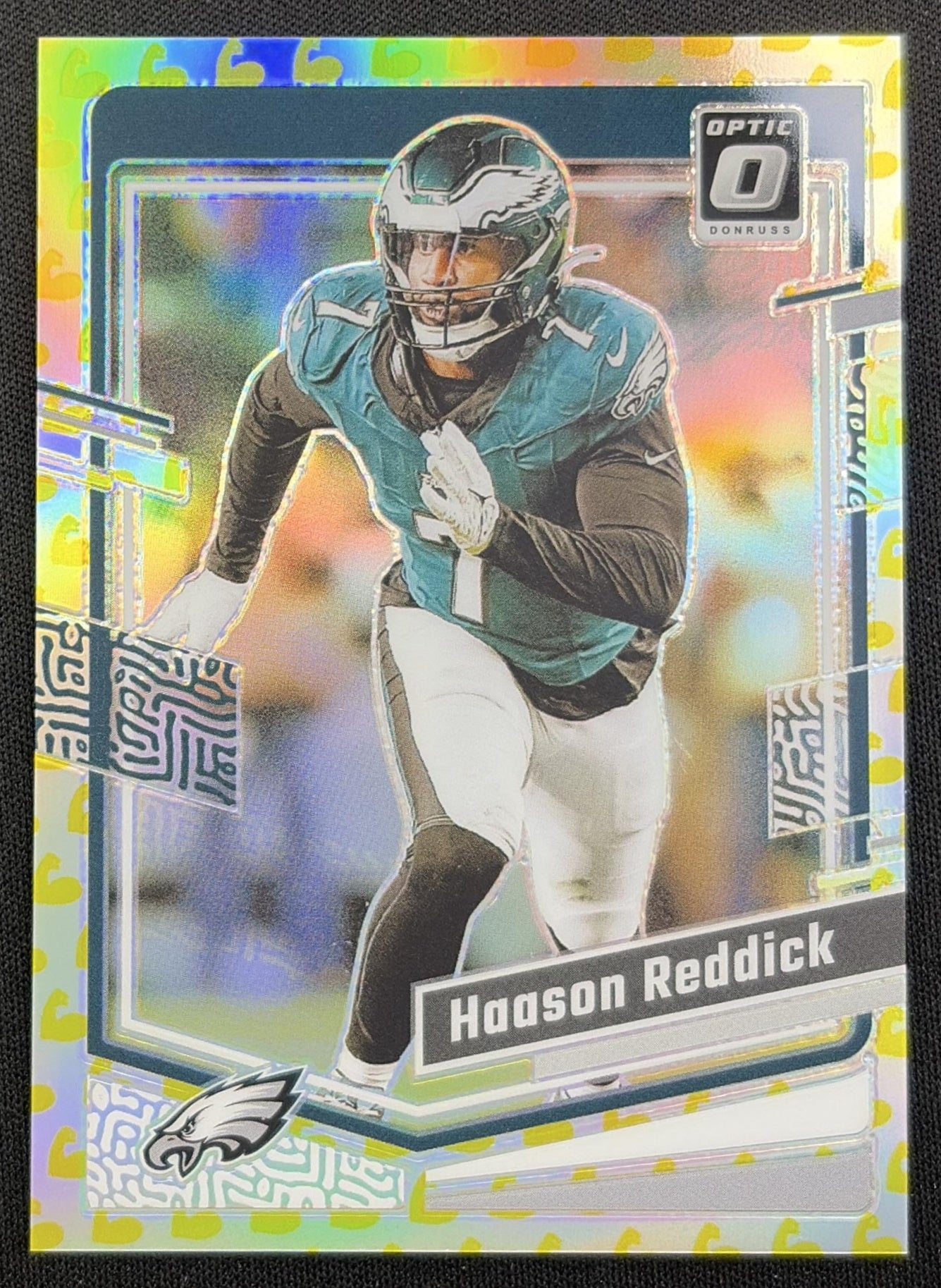 Haason Reddick 2023 Panini Donruss Optic Flex Emoji Prizm /149 Eagles