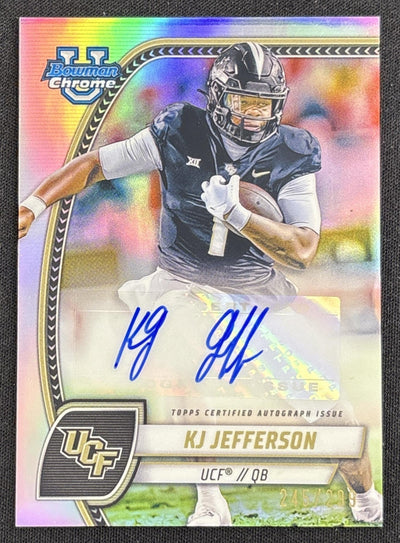 KJ Jefferson 2024 Bowman Chrome University Prospect Auto Refractor /299