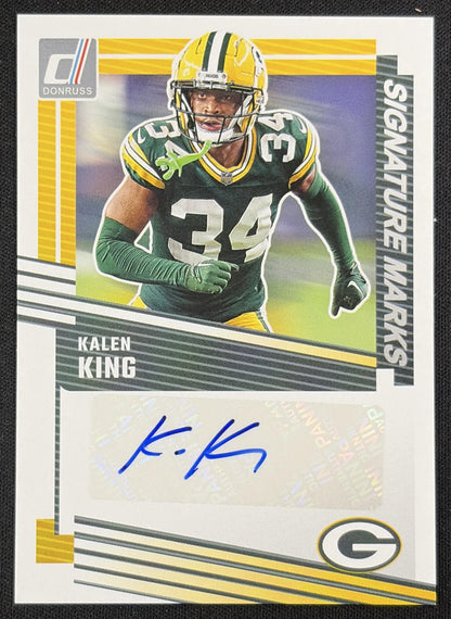 Kalen King 2025 Panini Donruss Signature Marks Packers