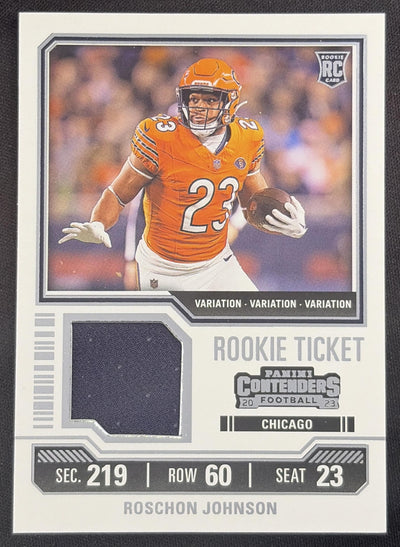 Roschon Johnson 2023 Panini Contenders Rookie Ticket Swatches Variations Bears