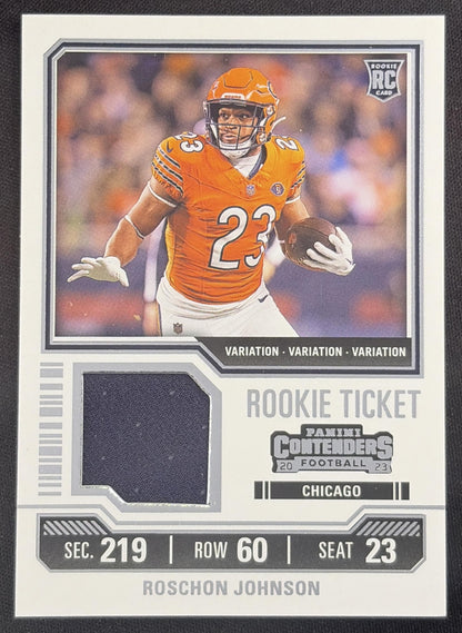 Roschon Johnson 2023 Panini Contenders Rookie Ticket Swatches Variations Bears