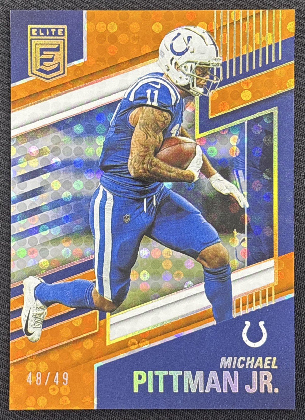 Michael Pittman Jr. 2022 Panini Donruss Elite Orange /49 Colts Sports Trading Card