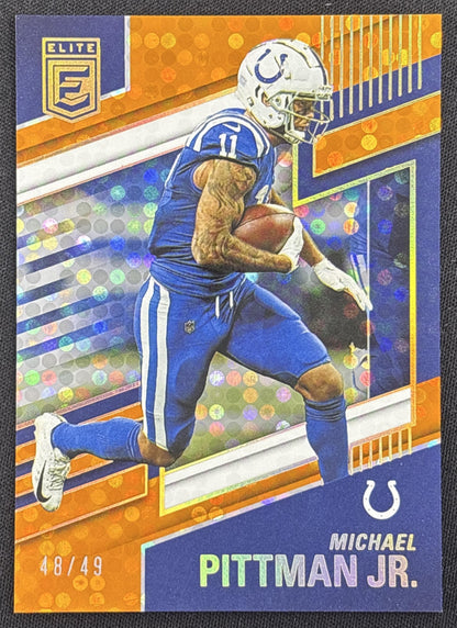 Michael Pittman Jr. 2022 Panini Donruss Elite Orange /49 Colts Sports Trading Card