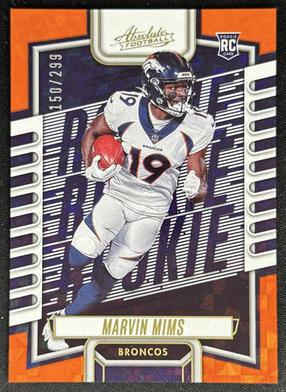 Marvin Mims 2023 Panini Absolute Orange Mosaic /299 Broncos