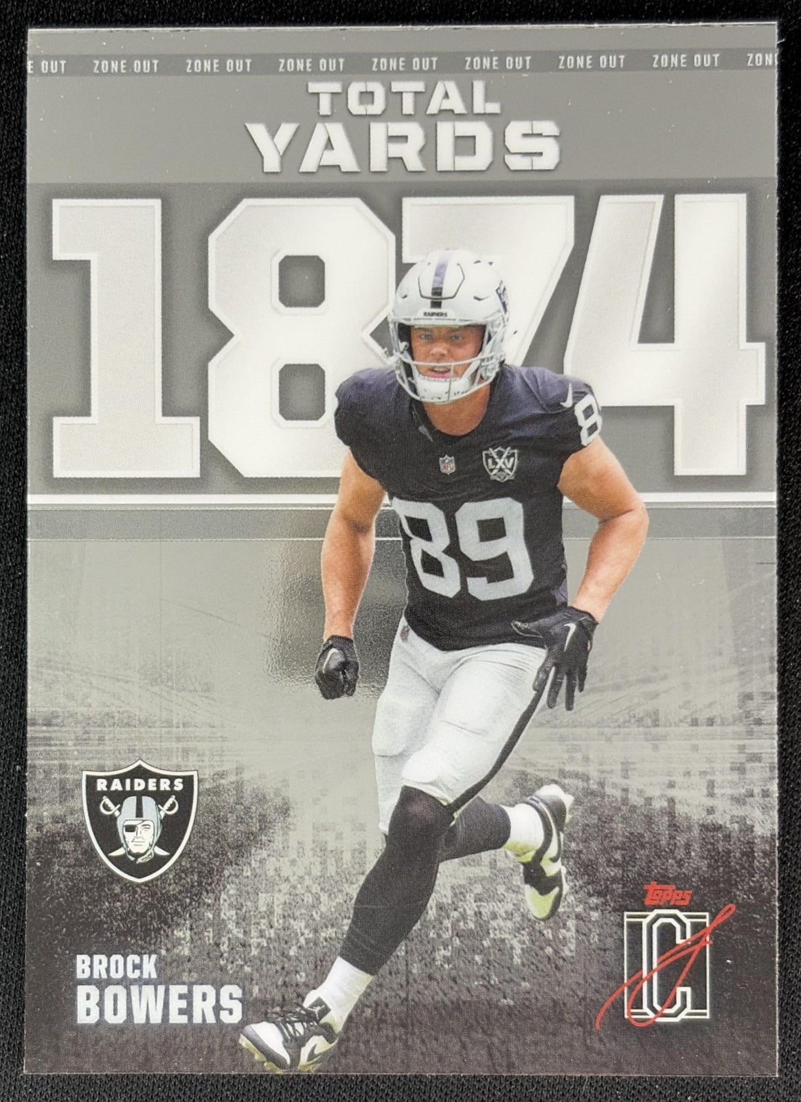 Brock Bowers 2025 Topps Signature Class Zone Out Raiders