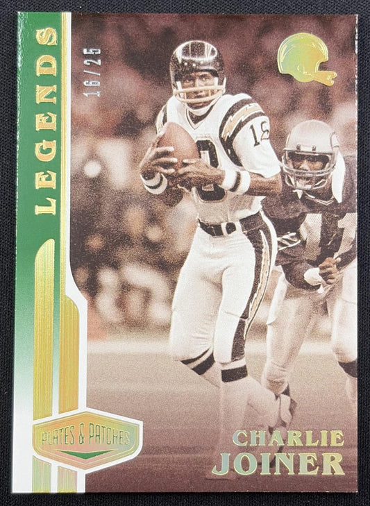 Charlie Joiner 2020 Panini Plates & Patches Green /25 Chargers