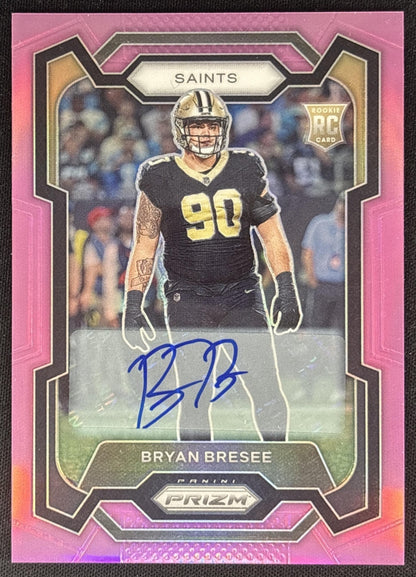 Bryan Bresee 2023 Panini Prizm Rookie Auto Pink Saints Sports Trading Cards