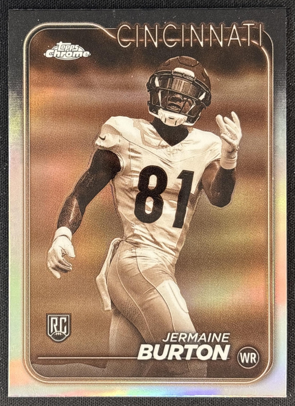Jermaine Burton 2024 Topps Chrome Sepia Refractor Bengals front