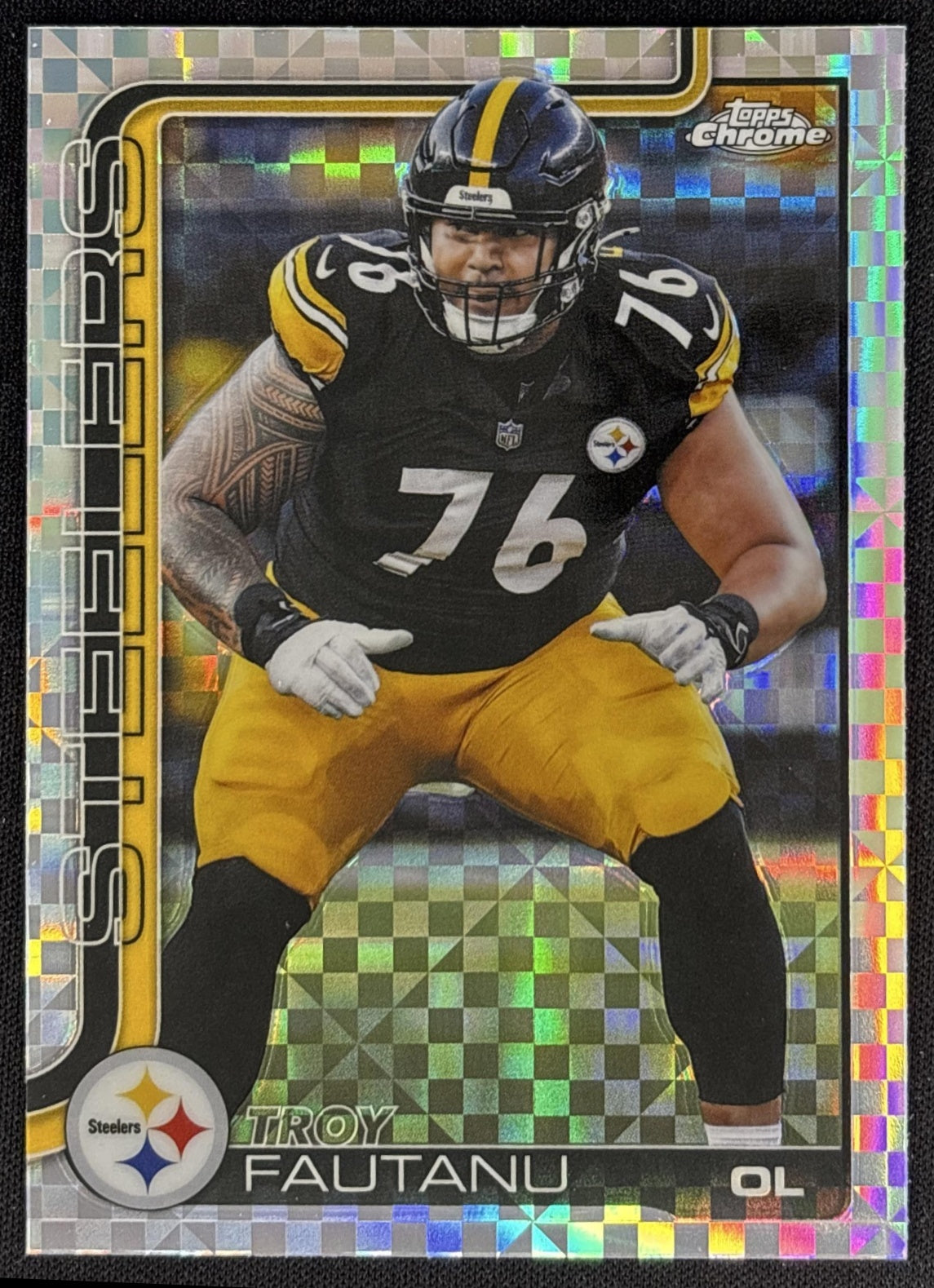 Troy Fautanu 2025 Topps Chrome X-Fractor Steelers