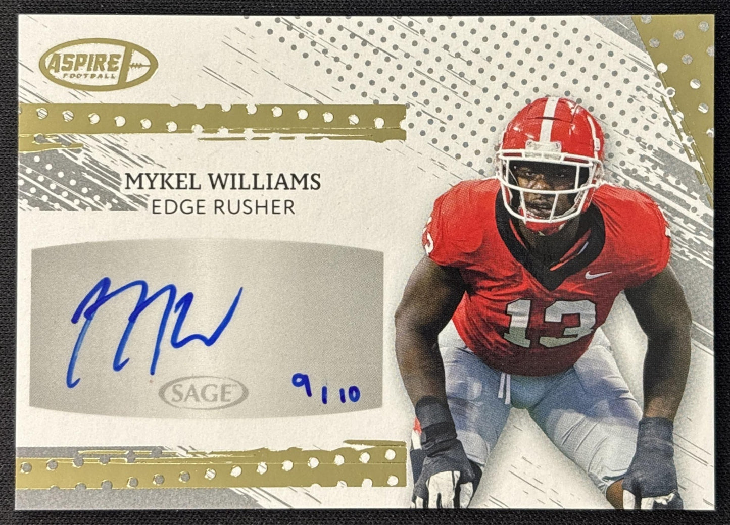 Mykel Williams 2025 Aspire Auto /10 49ers front