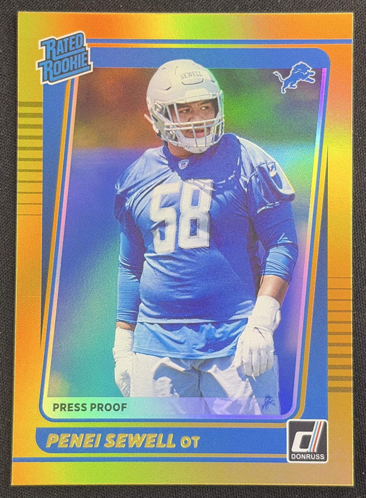 Penei Sewell 2021 Panini Donruss Press Proof Premium Lions