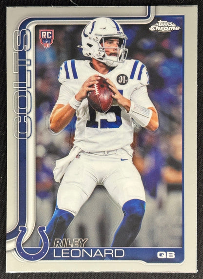 Riley Leonard 2025 Chrome Rookie Colts Sports Trading Cards
