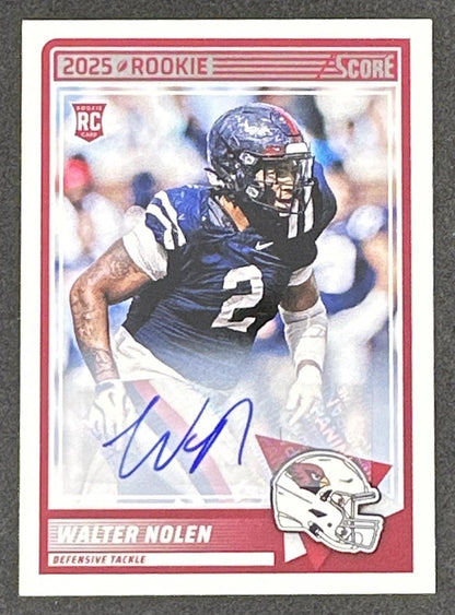 Walter Nolen 2025 Panini Score Rookies Signatures Cardinals