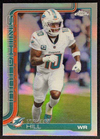 Tyreek Hill 2025 Topps Chrome Refractor Dolphins Sports Trading Cards