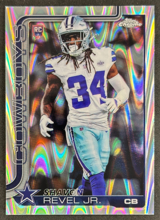 Shavon Revel Jr. 2025 Topps Chrome Rookie RayWave Refractor Cowboys Sports Trading Cards
