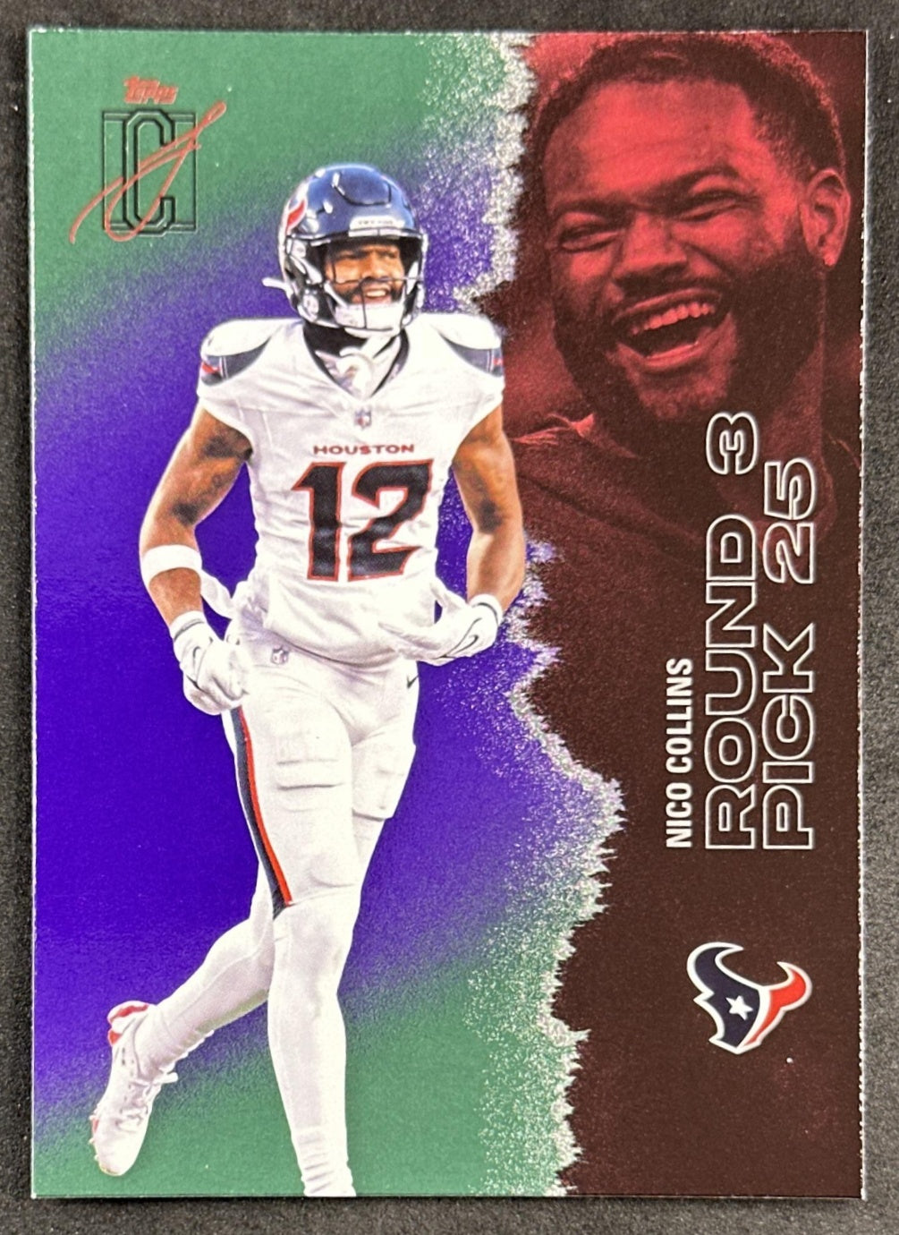 Nico Collins 2025 Topps Signature Class Veteran Green & Purple Foil Texans