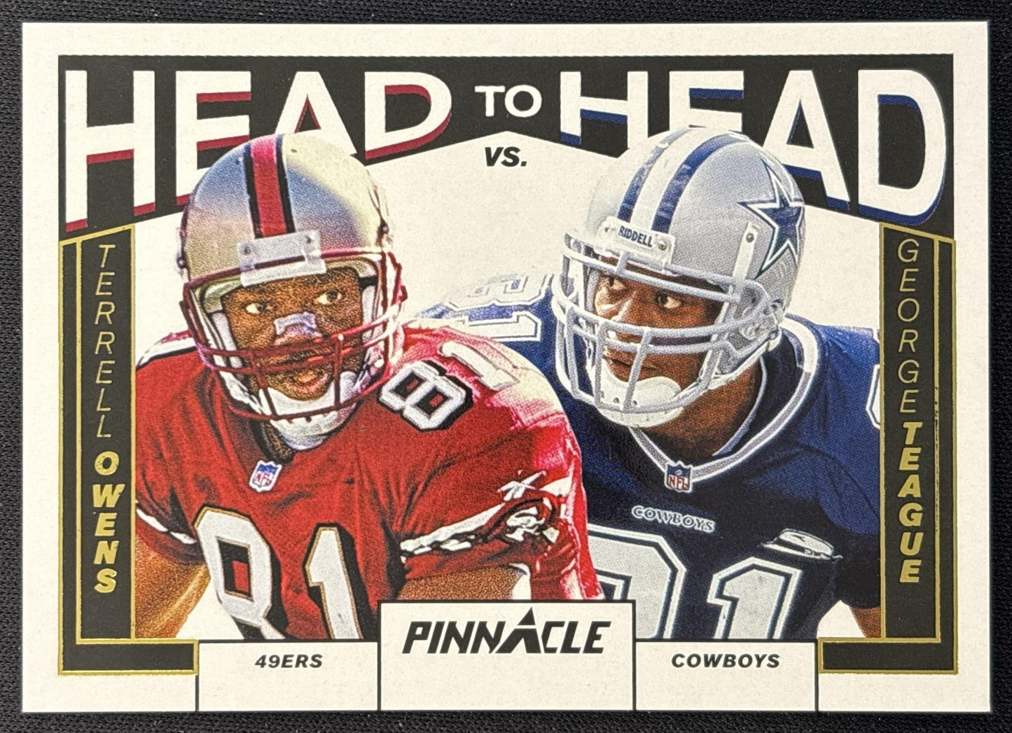 George Teague Terrell Owens 2024 Panini Encore Pinnacle Head to Gold /10 Front