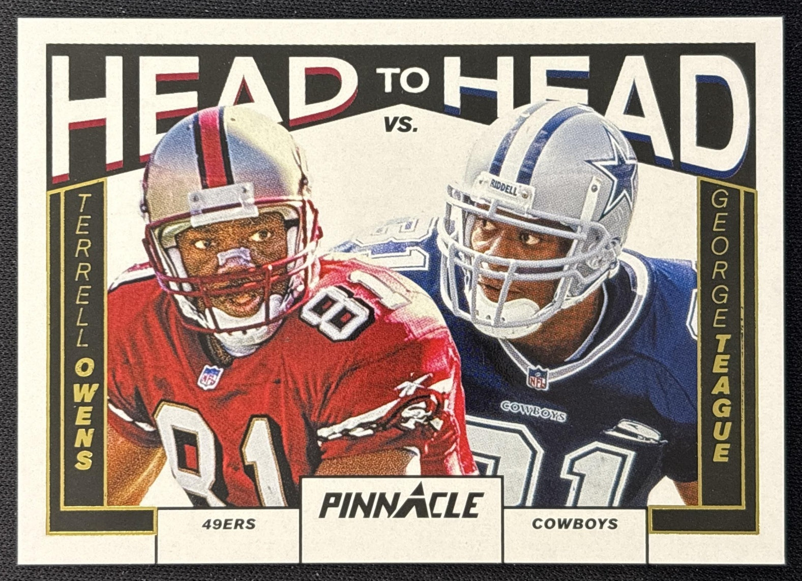 George Teague Terrell Owens 2024 Panini Encore Pinnacle Head to Gold /10 Front