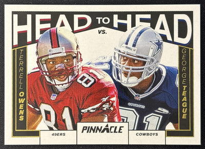 George Teague Terrell Owens 2024 Panini Encore Pinnacle Head to Gold /10 Front