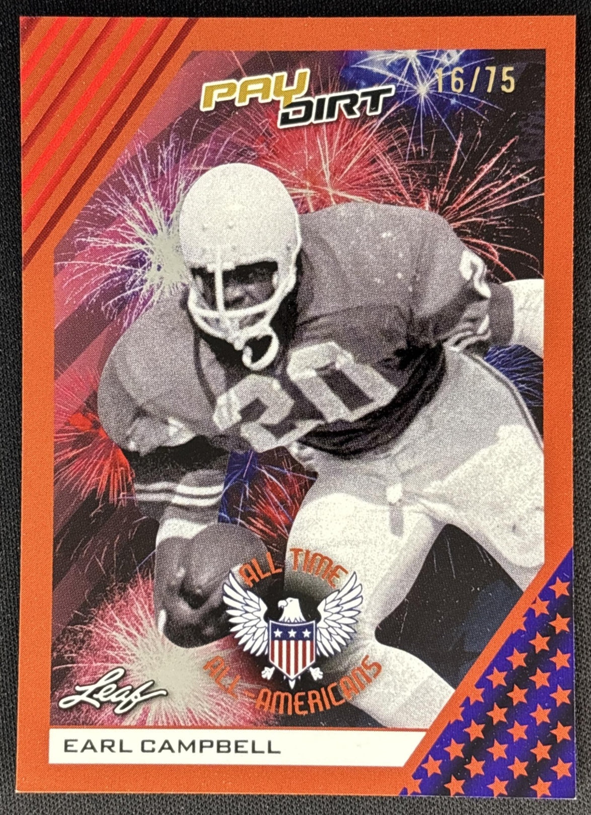 Earl Campbell 2026 Leaf Paydirt All Time All-Americans Orange /75