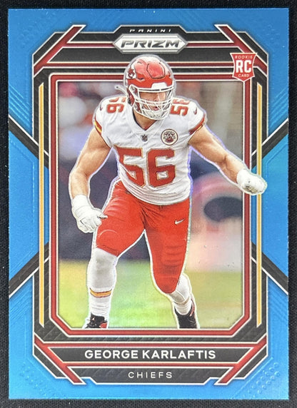 George Karlaftis 2022 Panini Prizm Light Blue Chiefs front