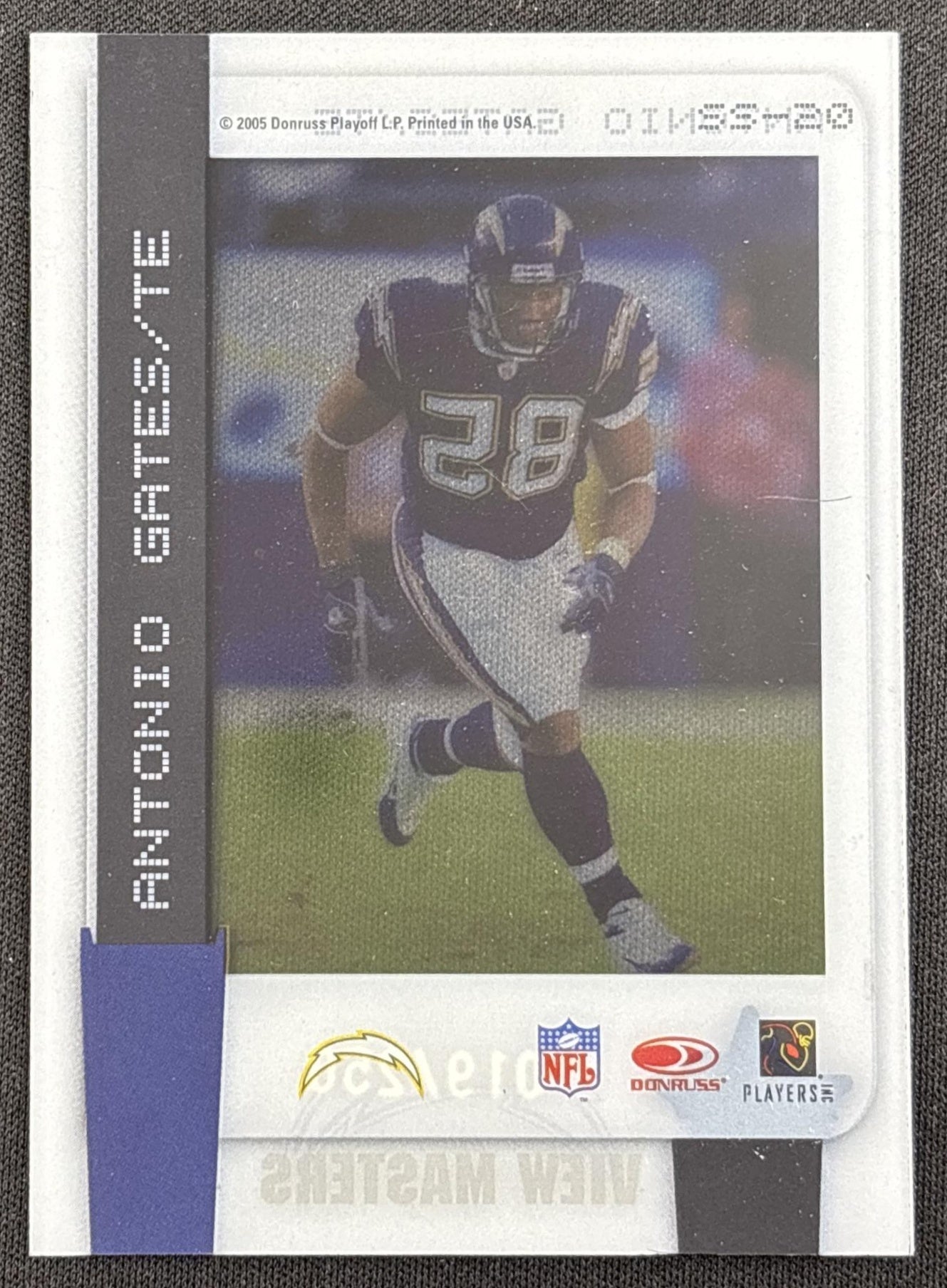 Antonio Gates 2005 Leaf Rookies & Stars Slideshow View Masters /250 Chargers