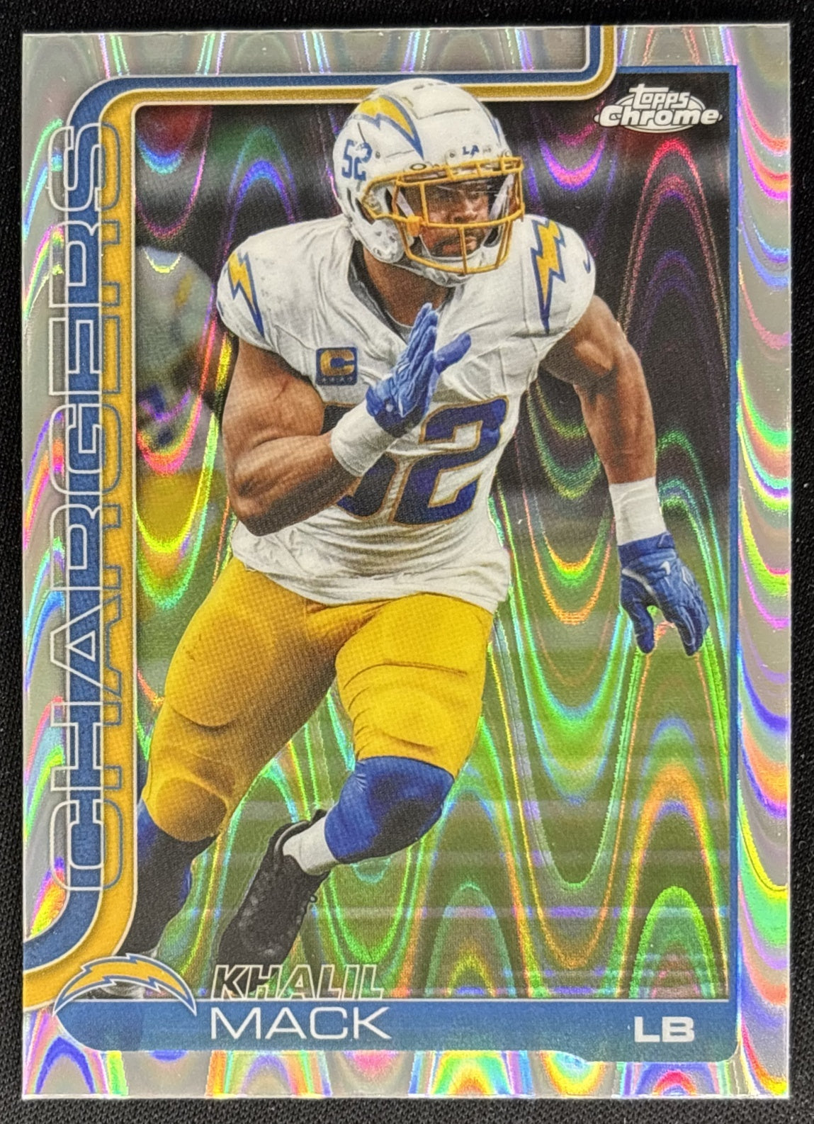 Khalil Mack 2025 Topps Chrome RayWave Refractor Chargers Sports Trading Cards