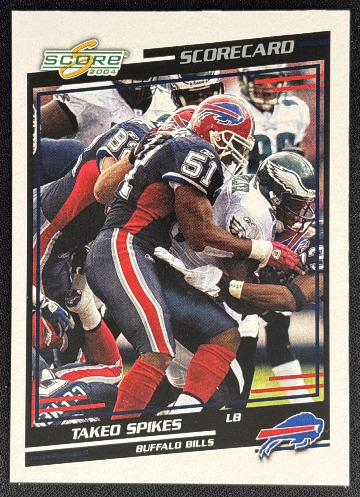 Takeo Spikes 2004 Score Scorecard /625 Bills front
