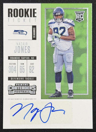 Nazair Jones 2017 Panini Contenders Rookie Ticket Auto Seahawks