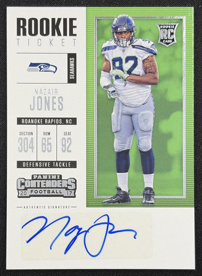 Nazair Jones 2017 Panini Contenders Rookie Ticket Auto Seahawks