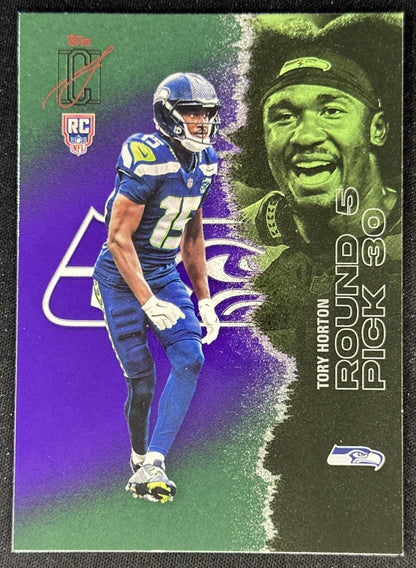 Tory Horton 2025 Topps Signature Class Green & Purple Rookie Seahawks front