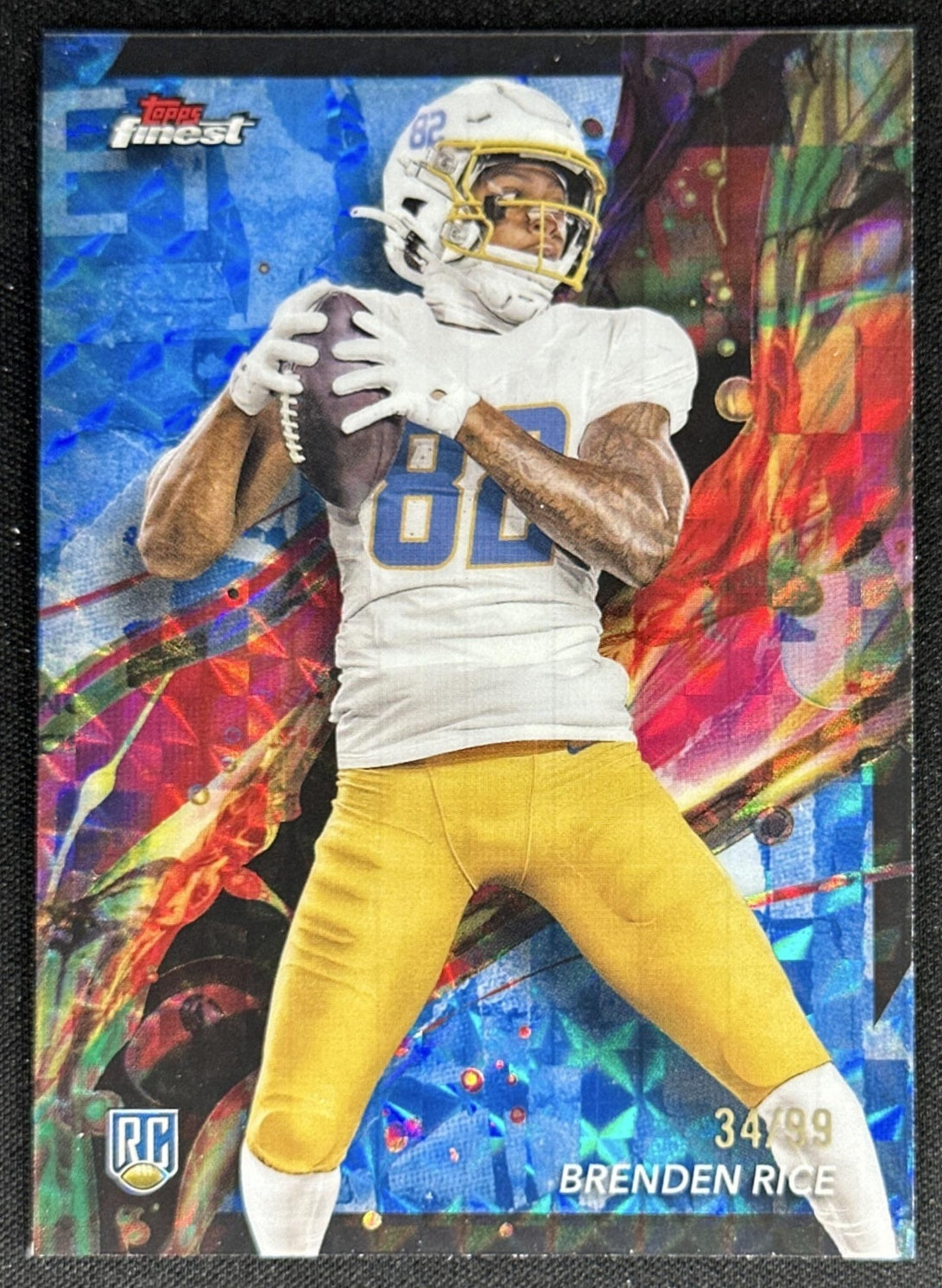 Brenden Rice 2024 Topps Finest Blue Geometric /99 Chargers