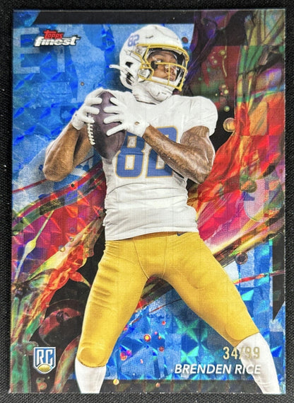 Brenden Rice 2024 Topps Finest Blue Geometric /99 Chargers