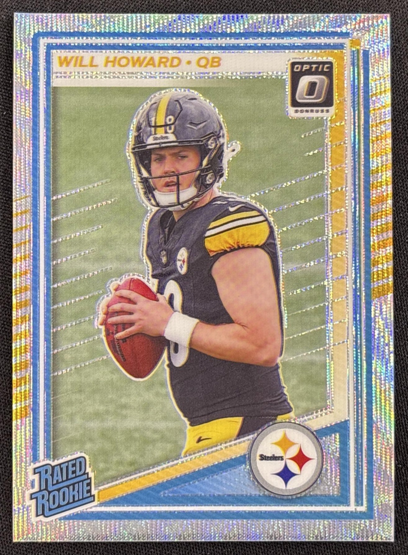 Will Howard 2025 Panini Donruss Optic Rated Rookie Wave Prizm /300 Steelers