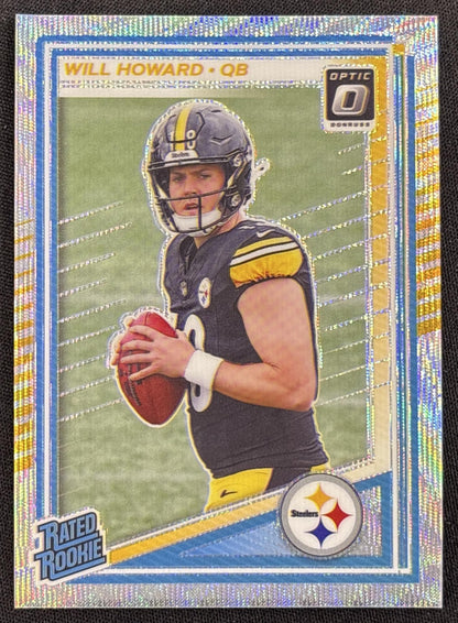 Will Howard 2025 Panini Donruss Optic Rated Rookie Wave Prizm /300 Steelers