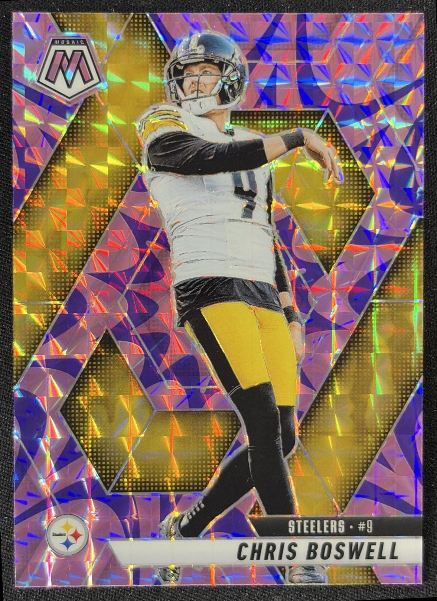 Chris Boswell 2025 Panini Mosaic Reactive Purple Prizm Steelers